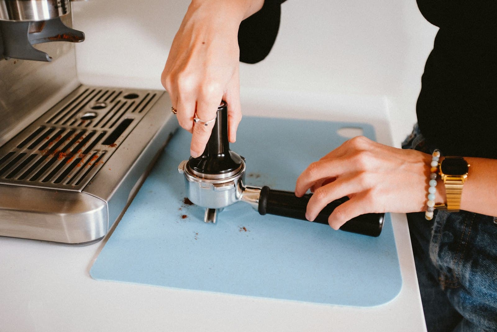 Barra de Café Roma, preparación de espresso